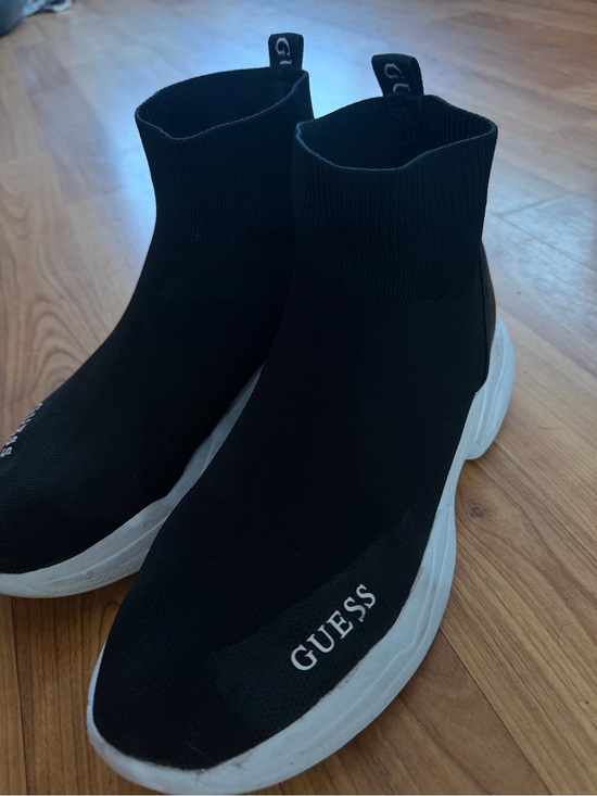 Guess Shoes - GUESS Black Knit Sock Sneakers with White Sole